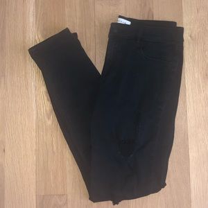 Black ripped jeggings